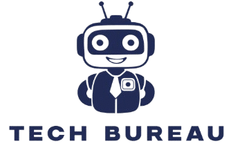 logo d'un robot souriant avec écrit tech bureau dessous