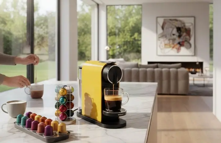 machine à café à capsules dans une belle maison