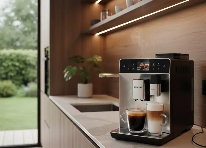 machine à café grain dans une belle cuisine